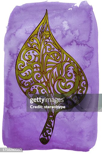 Leaf on violet Leaf on violet