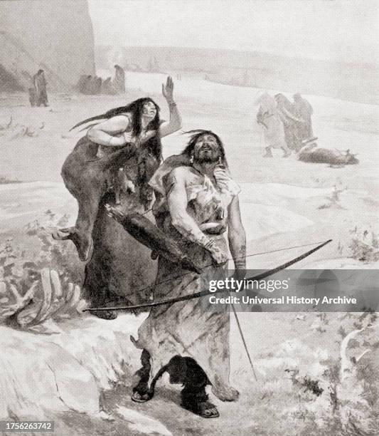 Neolithic man. From Hutchinson's History of the Nations, published 1915.