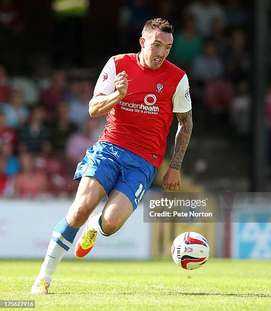 Ryan Bowman of York City in action during the Sky Bet League Two match between York City and Northampton Town at Bootham Crescent on August 3, 2013...