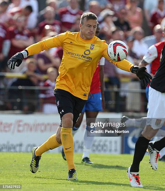 Michael Ingham of York City in action during the Sky Bet League Two match between York City and Northampton Town at Bootham Crescent on August 3,...