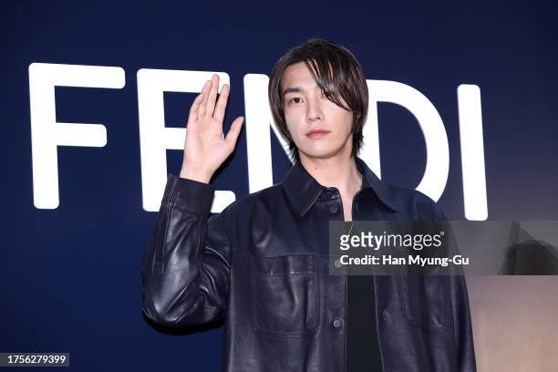 South Korean actor Kim Young-Kwang is seen at the FENDI 'Friends of Fendi' 2023-2024 winter collection launch photocall at Palazzo Fendi Seoul on...