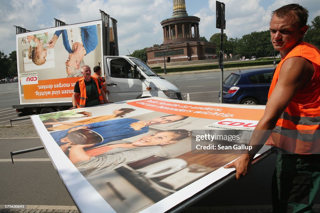 Political Parties Launch Election Campaigns In Berlin