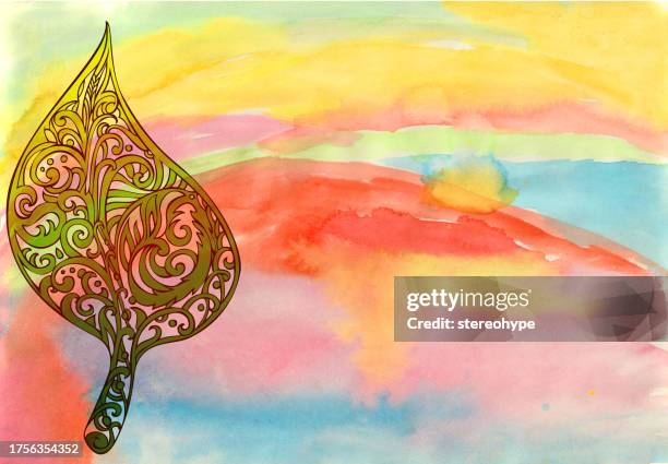 leaf on the horizon - human microbiome stock illustrations