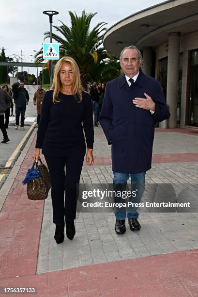 Begoña Garcia Vaquero and Pedro trapote go to the La Paz morgue to show their condolences to the family of the businessman, Fernando Fernandez...