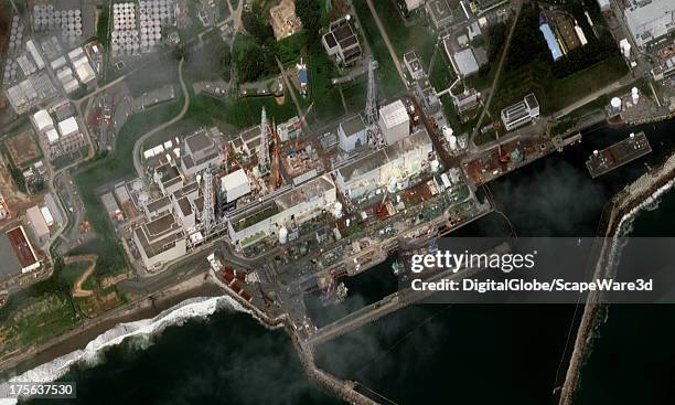 This is a satellite image of the Fukushima Nuclear Reactor following concerns over a build-up of radioactive ground water. Imagery collected on...