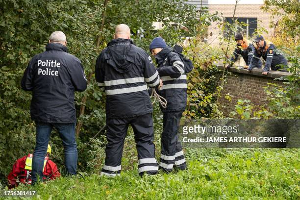 Alain Remue pictured during a search operation regarding a shooting incident at law firm Flammee-Van Der Stichelen in Sint-Lievens-Houtem, on Tuesday...
