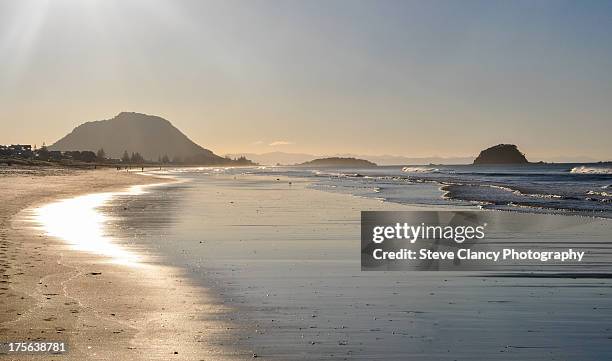 winter sun - mount maunganui 個照片及圖片檔