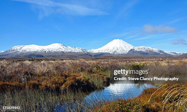 mount ngauruhoe and mount tongariro - north island new zealand stock pictures, royalty-free photos & images
