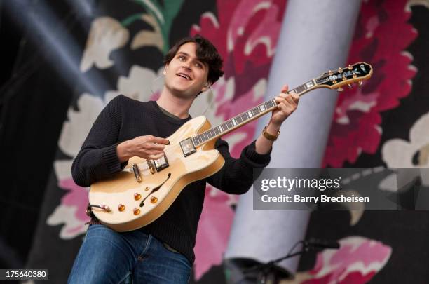 Ezra Koenig of Vampire Weekend performs during Lollapalooza 2013 at Grant Park on August 4, 2013 in Chicago, Illinois.