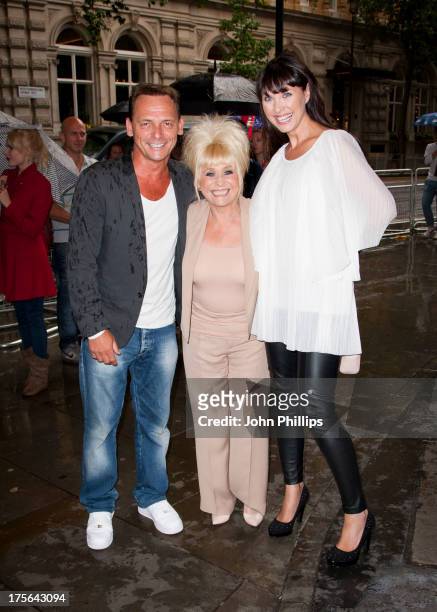 Perry Fenwick, Barbara Windsor and Emma Barton attend a special performance of Spamalot starring Barbara Windsor at Playhouse Theatre on August 5,...
