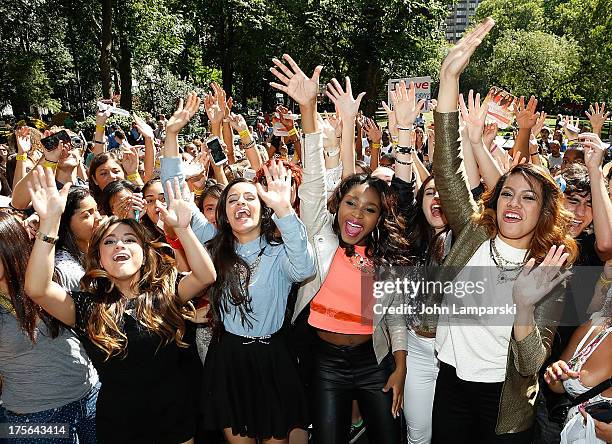 Ally Brooke Hernandez, Camila Cabello, Normani Hamilton , Lauren Jaurequi and Dinah Jane Hansen of Fifth Harmony Visit Madison Square Park on August...