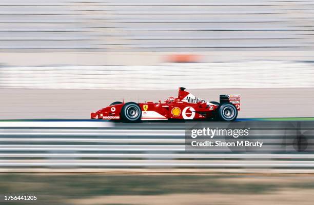 Michael Schumacher of the Ferrari team in action during pre-season testing at the Circuit Ricardo Tormo on February 1st, 2003 in Valencia, Spain.