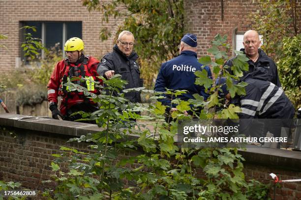 Alain Remue pictured during a search operation regarding a shooting incident at law firm Flammee-Van Der Stichelen in Sint-Lievens-Houtem, on Tuesday...