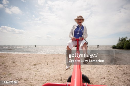 Senior on a seesaw Senior on a seesaw