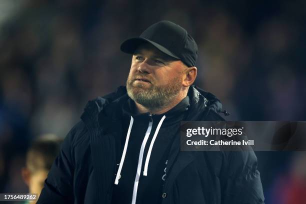 Wayne Rooney, Manager of Birmingham City, looks on prior to the Sky Bet Championship match between Birmingham City and Hull City at St Andrews on...