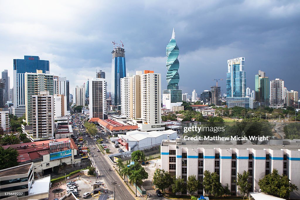 A view overlooking the city skyline