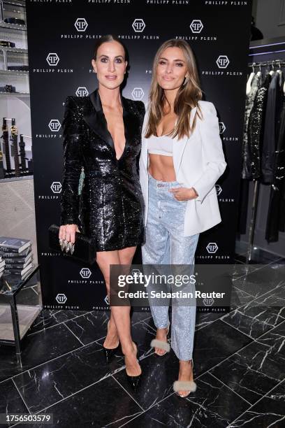 Charlotte Wuerdig and Sophia Thomalla attend the Philipp Plein book launch Event on October 25, 2023 in Berlin, Germany.