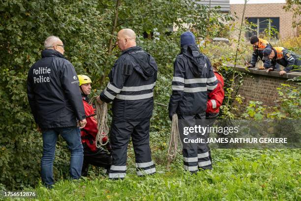 Alain Remue pictured during a search operation regarding a shooting incident at law firm Flammee-Van Der Stichelen in Sint-Lievens-Houtem, on Tuesday...