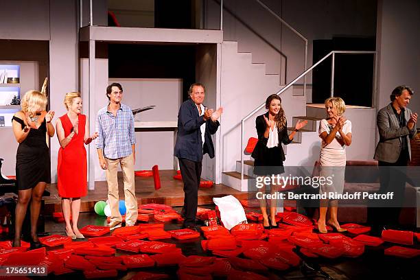 Camille Solal, Anne Jacquemin, Arthur Fenwick, Michel Leeb, Murielle Huet Des Aunay, Manoelle Gaillard and Eric Vieillard during the traditional...