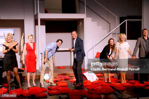 Camille Solal, Anne Jacquemin, Arthur Fenwick, Michel Leeb, Murielle Huet Des Aunay, Manoelle Gaillard and Eric Vieillard during the traditional...