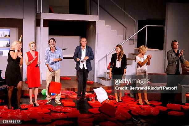 Camille Solal, Anne Jacquemin, Arthur Fenwick, Michel Leeb, Murielle Huet Des Aunay, Manoelle Gaillard and Eric Vieillard during the traditional...