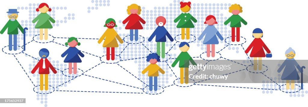 Personnes net conexion carte du monde