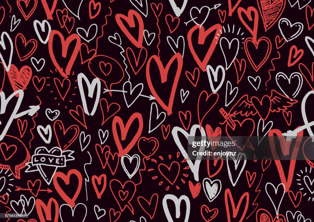 Seamless Fun Love Heart Drawings Wallpaper Pattern High Res Vector seamless-fun-love-heart-drawings-wallpaper-pattern-high-res-vector