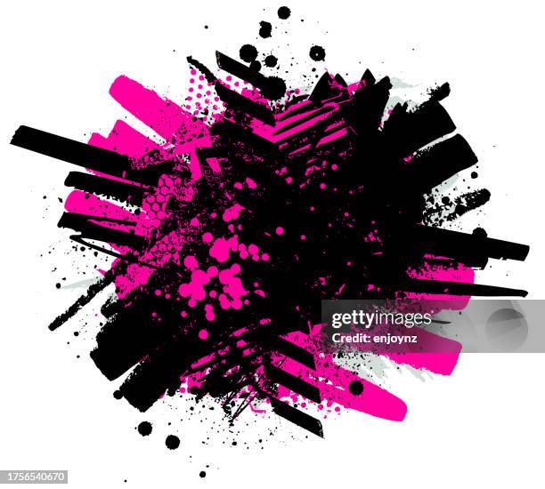 stockillustraties, clipart, cartoons en iconen met pink and black grunge textures and patterns vector - warm roze