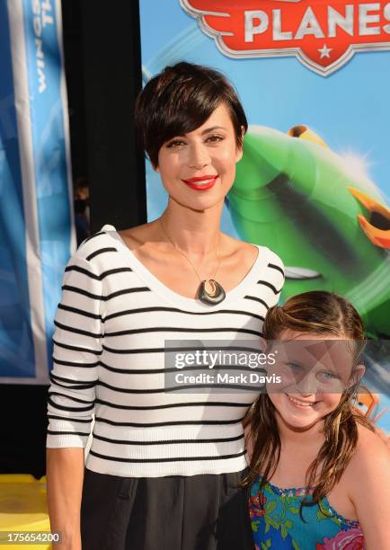Actress Catherine Bell and daughter, Gemma Beason attend the premiere of Disney's "Planes" at the El Capitan Theatre on August 5, 2013 in Hollywood,...