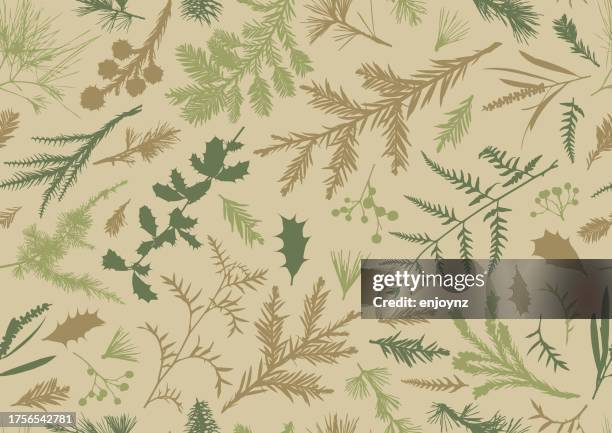 seamless botanical plants background - vertical garden stock illustrations