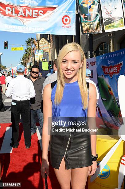 Actress Peyton List attends the world-premiere of Disneys Planes presented by Target at the El Capitan Theatre on August 5, 2013 in Hollywood,...