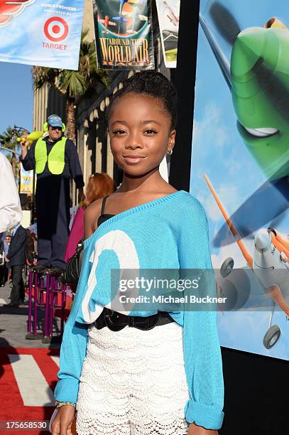 Actress Skai Jackson attends the world-premiere of Disneys Planes presented by Target at the El Capitan Theatre on August 5, 2013 in Hollywood,...