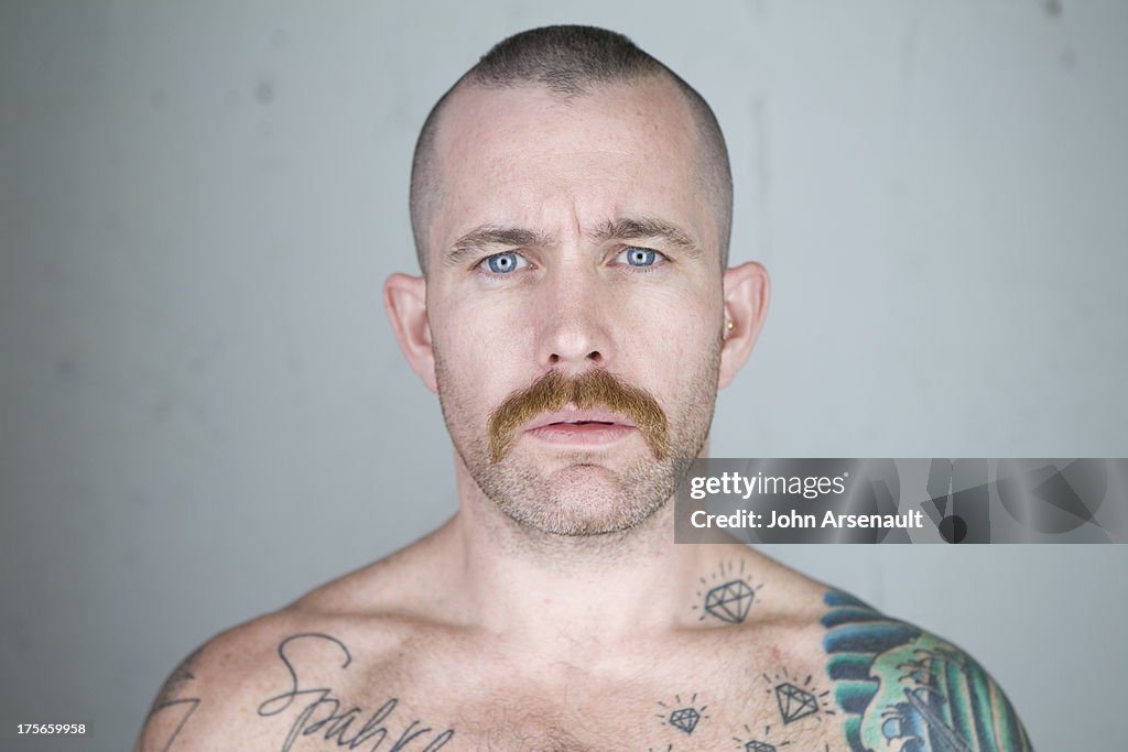 Male, tattoos, portriat, gay, studio