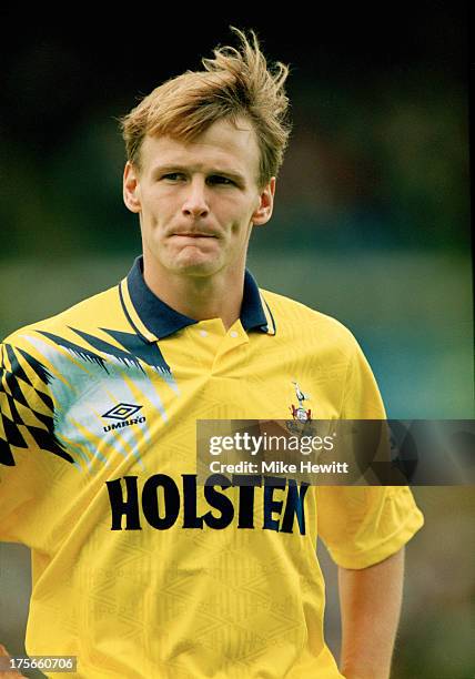 English footballer Teddy Sheringham, of Tottenham Hotspur, during a Premier League match against Ipswich Town at Portman Road, Ipswich, 30th August...