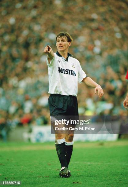 English footballer Teddy Sheringham, of Tottenham Hotspur, during a Premier League match against Crystal Palace at Selhurst Park, London, 30th...