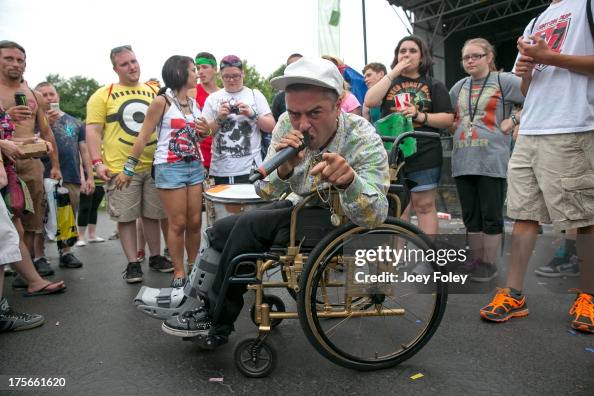 Itch Rapper Death Rapper Itch performs in a wheelchair with a broken leg during the ...