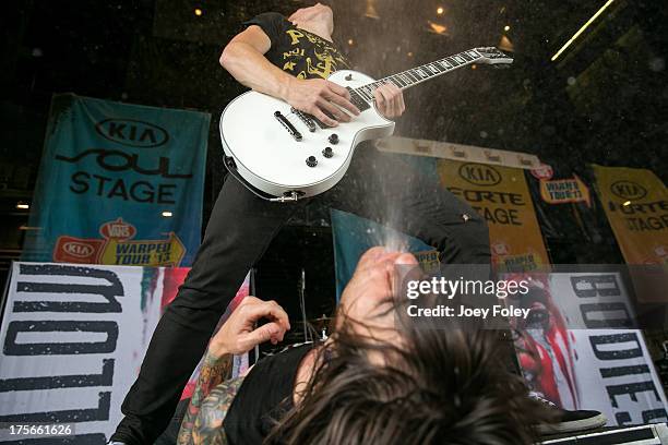 Blessthefall performs during the 2013 Van Warped Tour at Riverbend Music Center on July 30, 2013 in Cincinnati, Ohio.