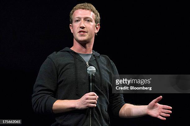 Mark Zuckerberg, chief executive officer of Facebook Inc., speaks prior to a screening of "Documented" in San Francisco, California, U.S., on Monday,...