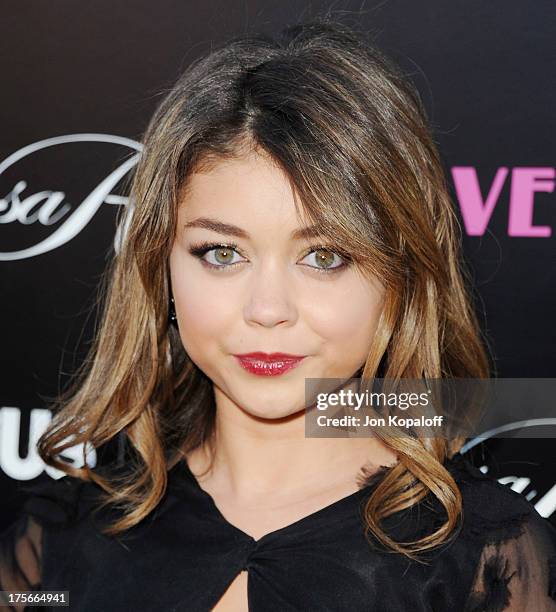 Actress Sarah Hyland arrives at the Los Angeles Premiere "Lovelace" at the Egyptian Theatre on August 5, 2013 in Hollywood, California.