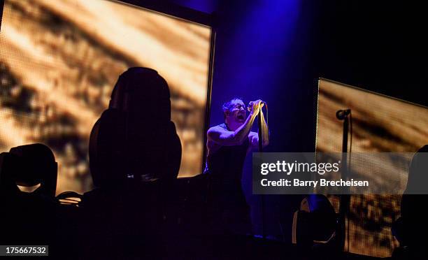 Trent Reznor of Nine Inch Nails performs during Lollapalooza 2013 at Grant Park on August 2, 2013 in Chicago, Illinois.