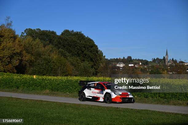 Takamoto Katsuta of Japan and Aaron Johnston of Ireland are competing with their Toyota Gazoo Racing WRT Toyota GR Yaris Rally1 during Day One of the...