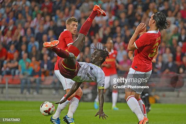 Mbaye Leye of SV Zulte Waregem during the UEFA Champions League Third qualifying round match, first leg between PSV Eindhoven and SV Zulte - Waregem...