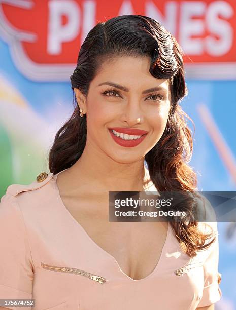 Actress Priyanka Chopra arrives at the Los Angeles premiere of "Planes" at the El Capitan Theatre on August 5, 2013 in Hollywood, California.