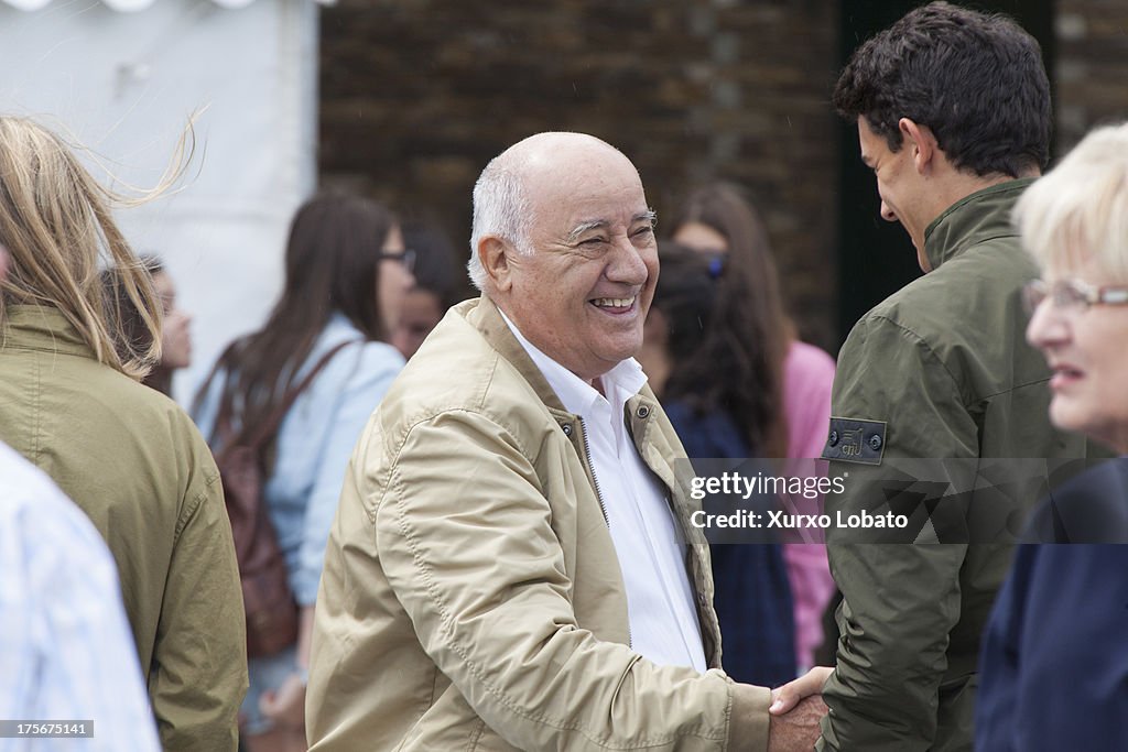 Amancio Ortega and Family Attend CSI Casa Novas Horse Jumping Competition 2013