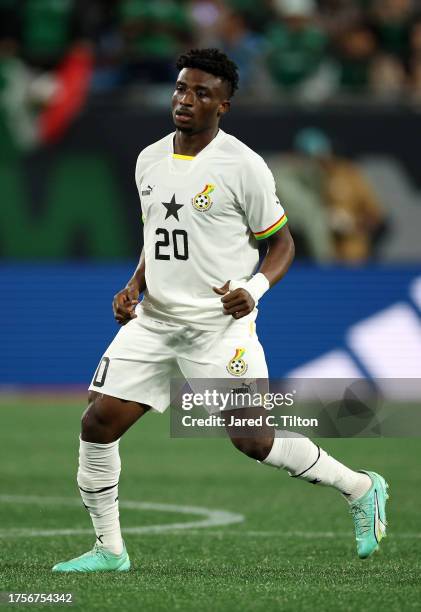 Kudus Mohammed of Ghana plays during the first half of their match against México at Bank of America Stadium on October 14, 2023 in Charlotte, North...