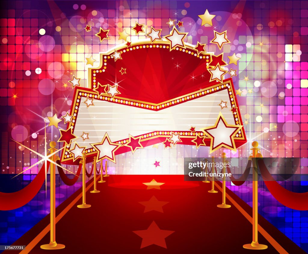 Entertainment - Bright Disco Background with Marquee Display