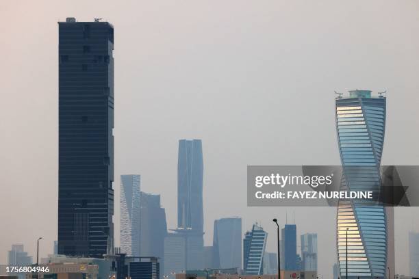 Picture shows a general view of Saudi capital Riyadh on October 31, 2023. Saudi Arabia is in line to host the 2034 World Cup after FIFA announced on...