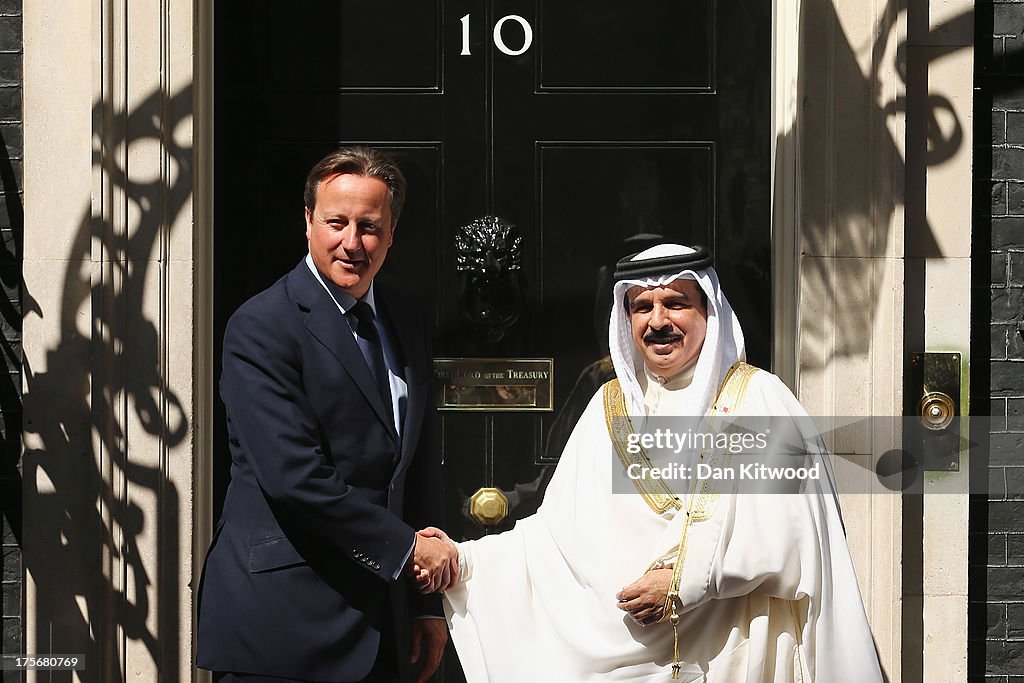 David Cameron Meets With The King Of Bahrain At Downing Street