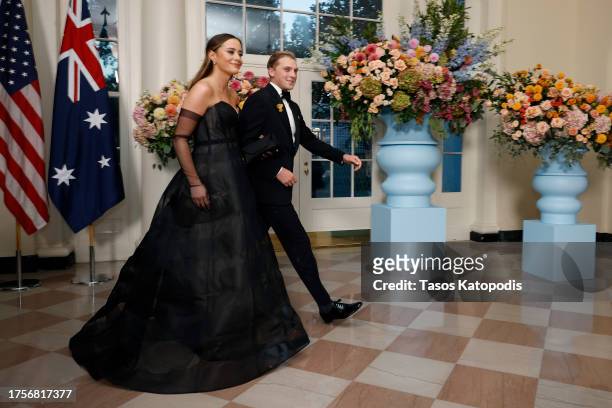 Naomi Biden and Peter Neal arrive for a state dinner at the White House on October 25, 2023 in Washington, DC. President Joe Biden and first lady...