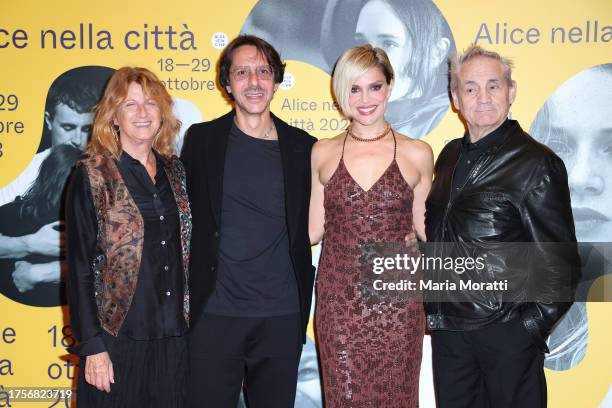 Angela Finocchiaro, Stefano Chiantini, Micaela Ramazzotti and Francesco Salvi attend a red carpet for the movie "Una Madre" at the 21st Alice Nella...